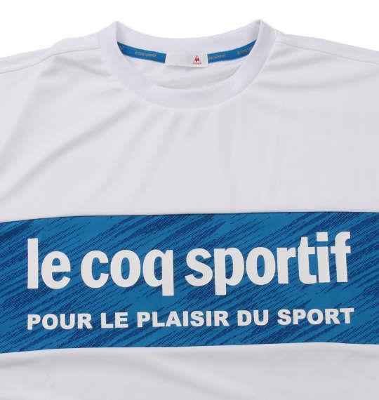 大きいサイズ メンズ LE COQ SPORTIF ドライ ジャガード ニット 半袖 Tシャツ ホワイト 1178-9260-1 2L 3L 4L 5L 6L