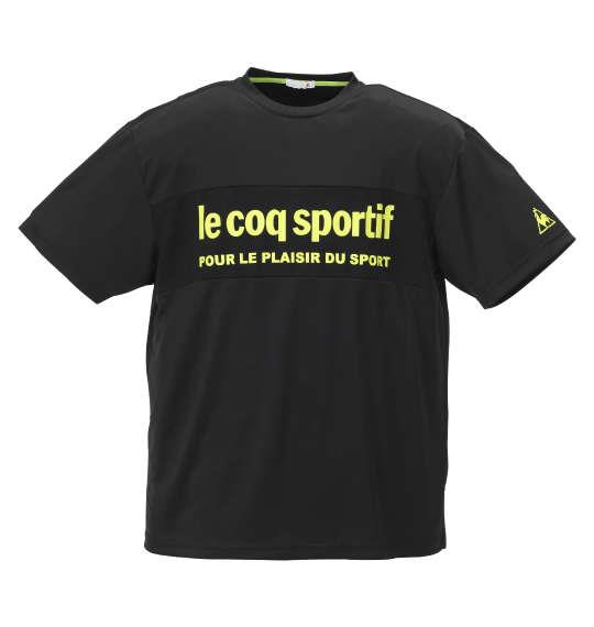 大きいサイズ メンズ LE COQ SPORTIF ドライ ジャガード ニット 半袖 Tシャツ ブラック 1178-9260-2 2L 3L 4L 5L 6L