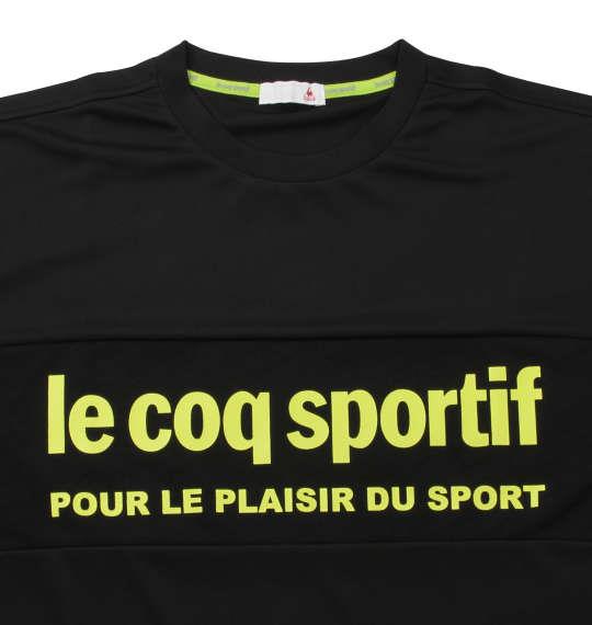 大きいサイズ メンズ LE COQ SPORTIF ドライ ジャガード ニット 半袖 Tシャツ ブラック 1178-9260-2 2L 3L 4L 5L 6L