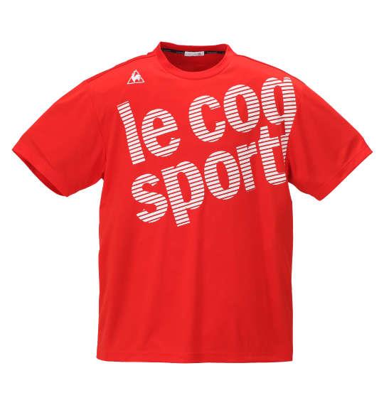 大きいサイズ メンズ LE COQ SPORTIF ソフト ダブル メッシュ 半袖 Tシャツ レッド 1178-9261-2 2L 3L 4L 5L 6L