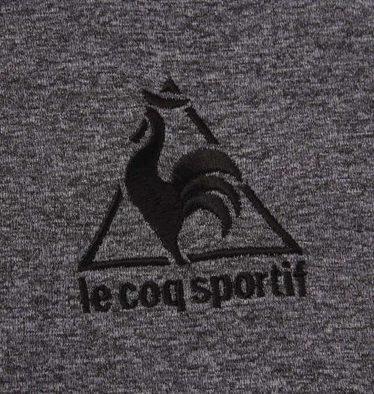 大きいサイズ メンズ LE COQ SPORTIF エアロ ドライ ニット ハーフジップ 半袖 シャツ チャコール杢 1178-9265-4 2L 3L 4L 5L 6L