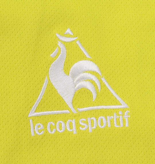 大きいサイズ メンズ LE COQ SPORTIF エアロ ドライ ニット ハーフジップ 半袖 シャツ グリーンイエロー 1178-9265-5 2L 3L 4L 5L 6L