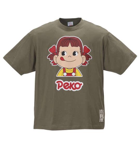 大きいサイズ メンズ PeKo&PoKo カラー プリント 半袖 Tシャツ ライトカーキ 1178-9505-1 3L 4L 5L 6L 8L