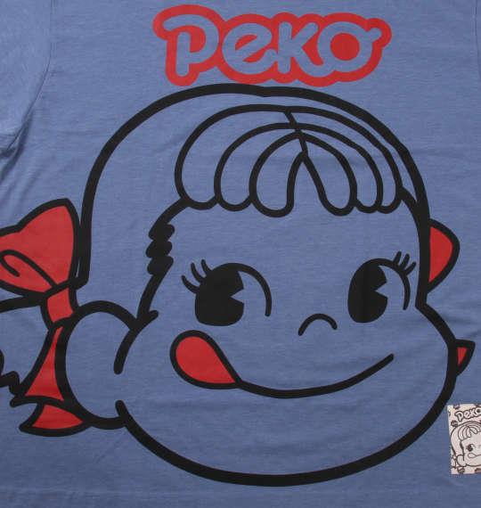 大きいサイズ メンズ PeKo&PoKo ビッグフェイス プリント 半袖 Tシャツ ブルー杢 1178-9506-1 3L 4L 5L 6L 8L