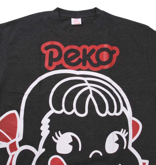 大きいサイズ メンズ PeKo&PoKo ビッグフェイス プリント 半袖 Tシャツ チャコール杢 1178-9506-2 3L 4L 5L 6L 8L