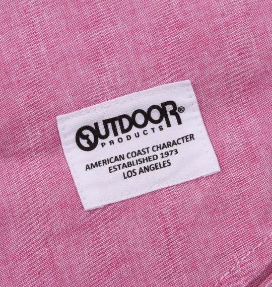 大きいサイズ メンズ OUTDOOR PRODUCTS 異素材使い 綿麻 半袖 シャツ ピンク 1157-9200-4 3L 4L 5L 6L 8L