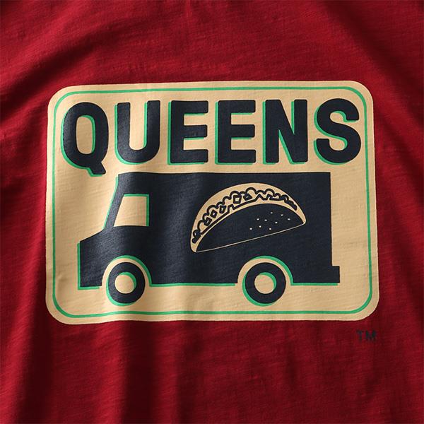 大きいサイズ メンズ NYC スラブ プリント 半袖 Tシャツ QUEENS azt-1902115