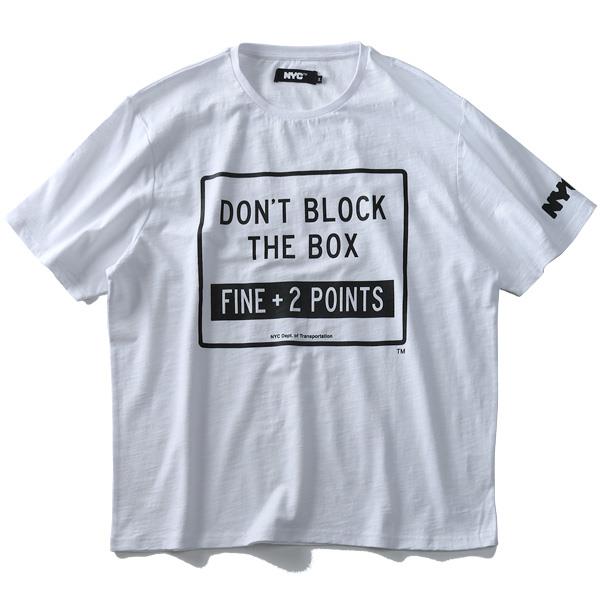 大きいサイズ メンズ NYC スラブ プリント 半袖 Tシャツ DONT BLOCK THE BOX azt-1902116