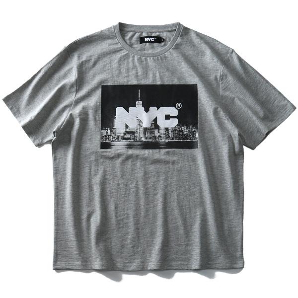 大きいサイズ メンズ NYC スラブ プリント 半袖 Tシャツ azt-1902118