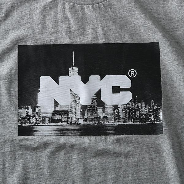 大きいサイズ メンズ NYC スラブ プリント 半袖 Tシャツ azt-1902118