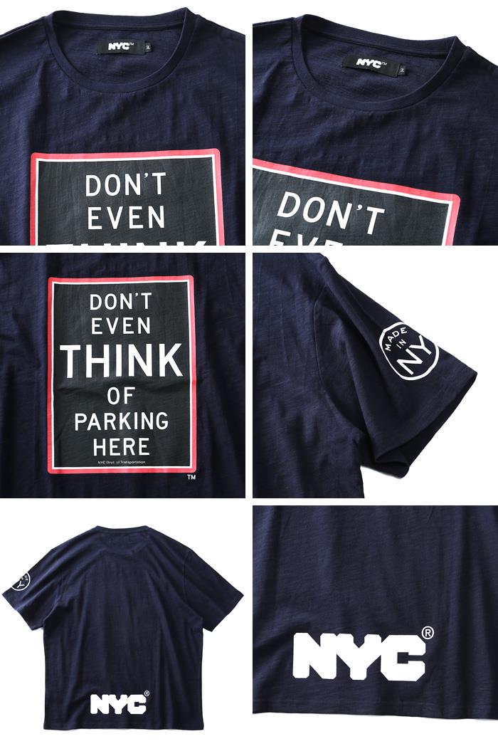 大きいサイズ メンズ NYC スラブ プリント 半袖 Tシャツ THINK azt-1902119