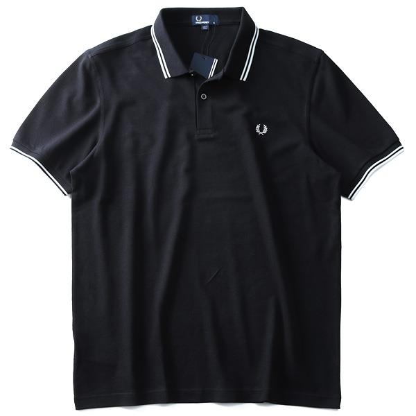 【WEB限定価格】ブランドセール 大きいサイズ メンズ FRED PERRY フレッドペリー ライン入 鹿の子 半袖 ポロシャツ USA直輸入 m3600