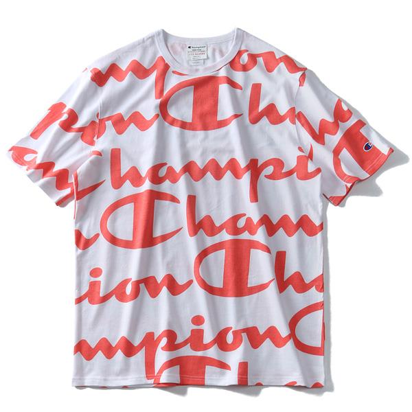 【WEB限定価格】ブランドセール 大きいサイズ メンズ Champion チャンピオン 総柄 半袖 Tシャツ USA直輸入 t1919s