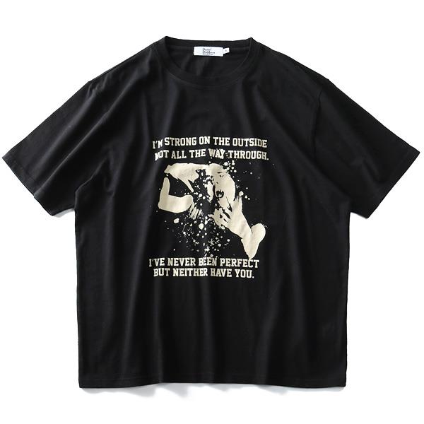 【WEB限定価格】大きいサイズ メンズ DANIEL DODD ロック プリント 半袖 Tシャツ azt-1902124