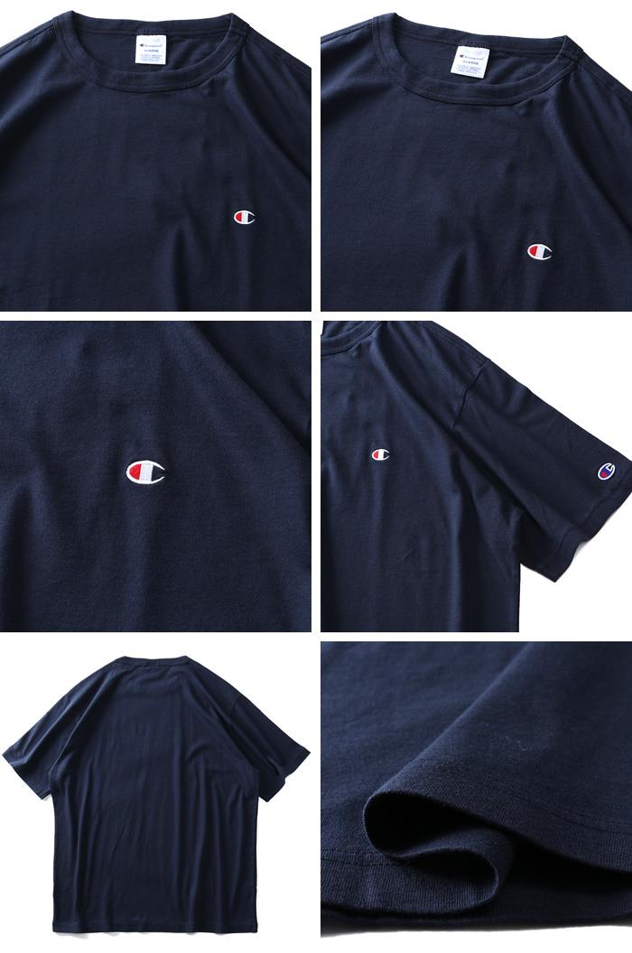 大きいサイズ メンズ Champion チャンピオン ウォッシュ加工 ワンポイント 半袖 Tシャツ c3-p300l