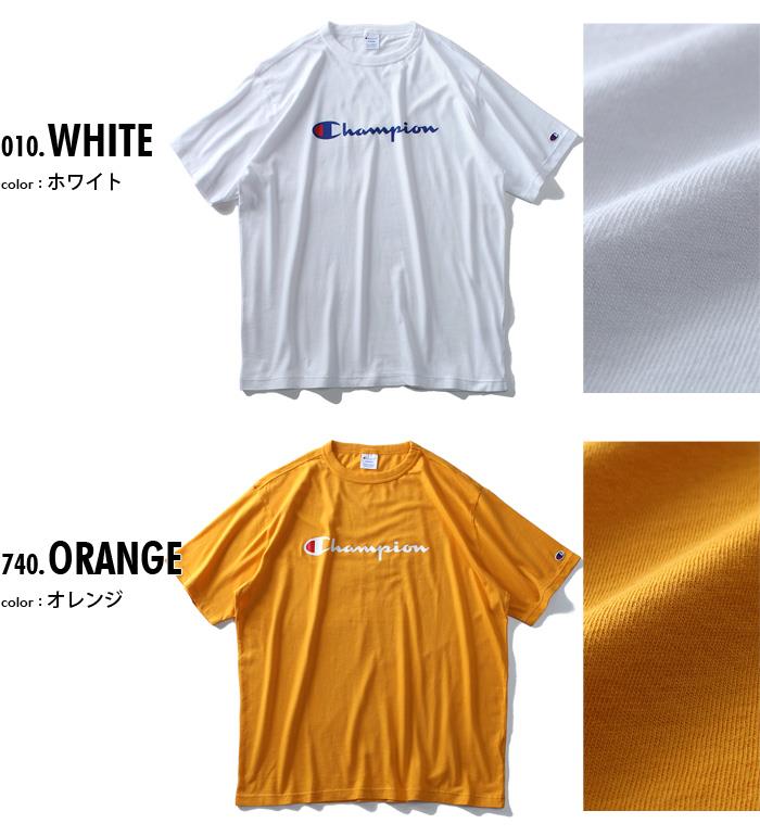 大きいサイズ メンズ Champion チャンピオン ウォッシュ加工 ロゴ プリント 半袖 Tシャツ c3-p302l