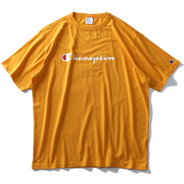 大きいサイズ メンズ Champion チャンピオン ウォッシュ加工 ロゴ プリント 半袖 Tシャツ c3-p302l