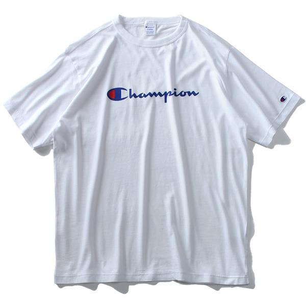 大きいサイズ メンズ Champion チャンピオン ウォッシュ加工 ロゴ プリント 半袖 Tシャツ c3-p302l