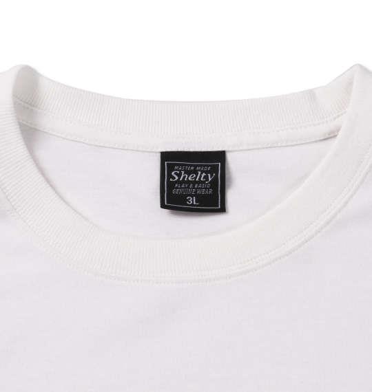 大きいサイズ メンズ SHELTY 星条旗 サガラ刺繍 半袖 Tシャツ オフホワイト 1168-9274-1 3L 4L 5L 6L 8L