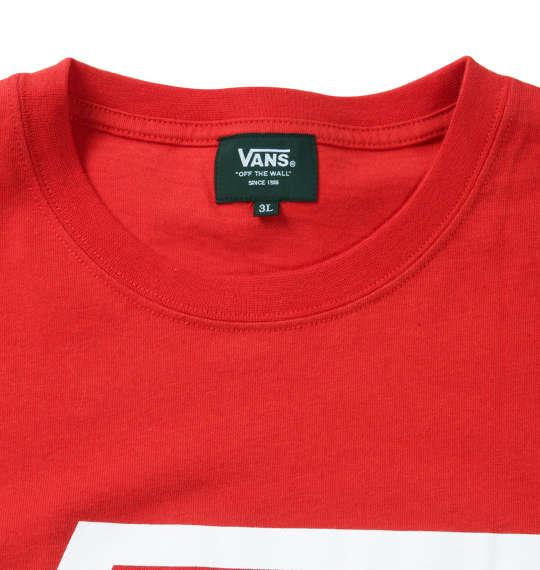 大きいサイズ メンズ VANS チェッカー スリーブ 半袖 Tシャツ レッド 1178-9590-1 3L 4L 5L 6L