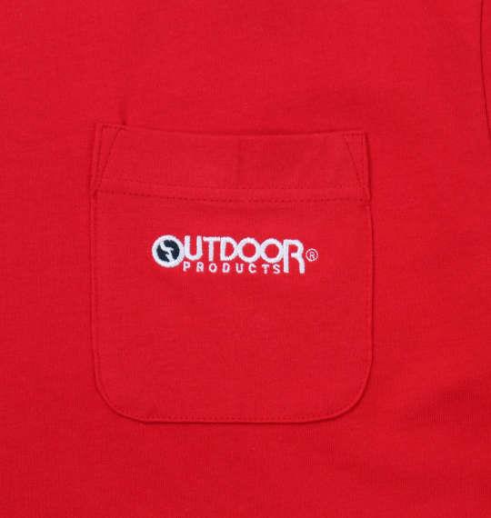 大きいサイズ メンズ OUTDOOR PRODUCTS 天竺 ポケット付 半袖 Tシャツ レッド 1158-9210-3 3L 4L 5L 6L 8L