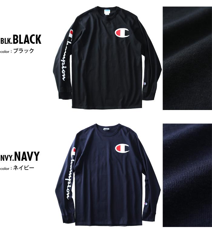 【WEB限定価格】ブランドセール 大きいサイズ メンズ Champion チャンピオン ビッグロゴ プリント 長袖 Tシャツ USA直輸入 gt47-y07789