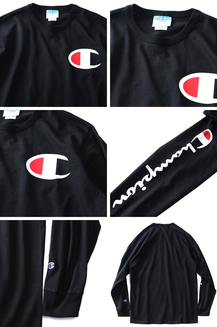 【WEB限定価格】ブランドセール 大きいサイズ メンズ Champion チャンピオン ビッグロゴ プリント 長袖 Tシャツ USA直輸入 gt47-y07789