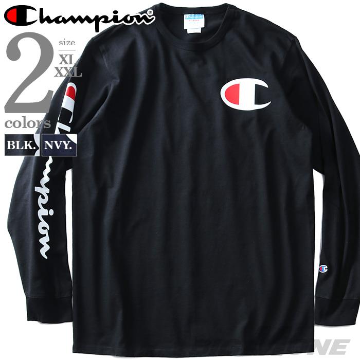 【WEB限定価格】ブランドセール 大きいサイズ メンズ Champion チャンピオン ビッグロゴ プリント 長袖 Tシャツ USA直輸入 gt47-y07789