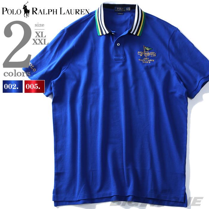 【WEB限定価格】ブランドセール 大きいサイズ メンズ POLO RALPH LAUREN ポロ ラルフローレン ロゴ 刺繍入 鹿の子 半袖 ポロシャツ USA直輸入 710741074