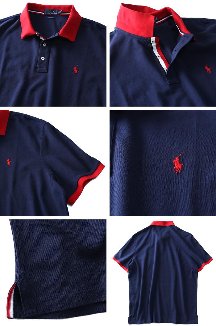 【WEB限定価格】ブランドセール 大きいサイズ メンズ POLO RALPH LAUREN ポロ ラルフローレン ロゴ 鹿の子 半袖 ポロシャツ USA直輸入 710746772