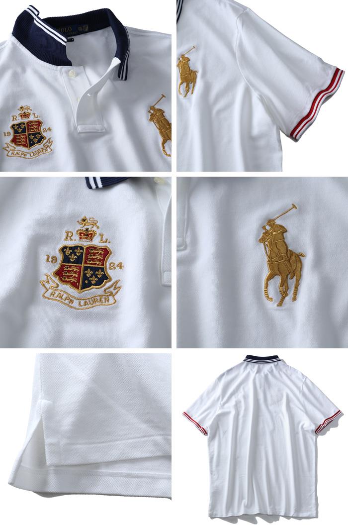 【WEB限定価格】ブランドセール 大きいサイズ メンズ POLO RALPH LAUREN ポロ ラルフローレン 刺繍入 鹿の子 半袖 ポロシャツ USA直輸入 710746847