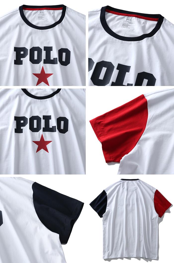 【WEB限定価格】ブランドセール 大きいサイズ メンズ POLO RALPH LAUREN ポロ ラルフローレン ロゴ プリント 袖切替 半袖 Tシャツ USA直輸入 710741437