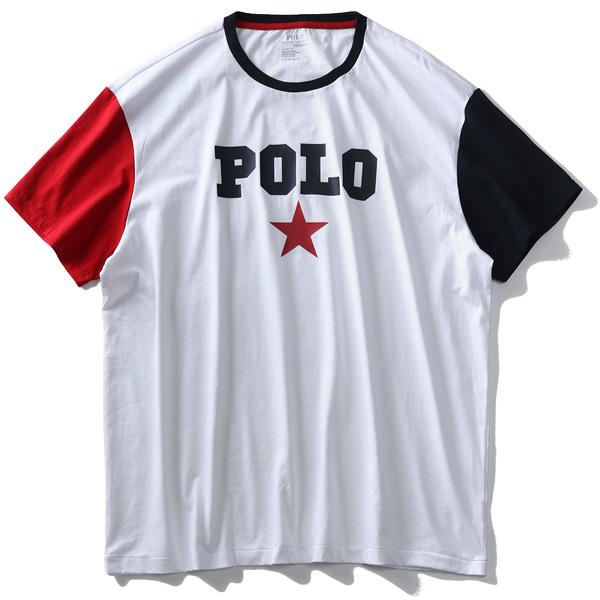 【WEB限定価格】ブランドセール 大きいサイズ メンズ POLO RALPH LAUREN ポロ ラルフローレン ロゴ プリント 袖切替 半袖 Tシャツ USA直輸入 710741437