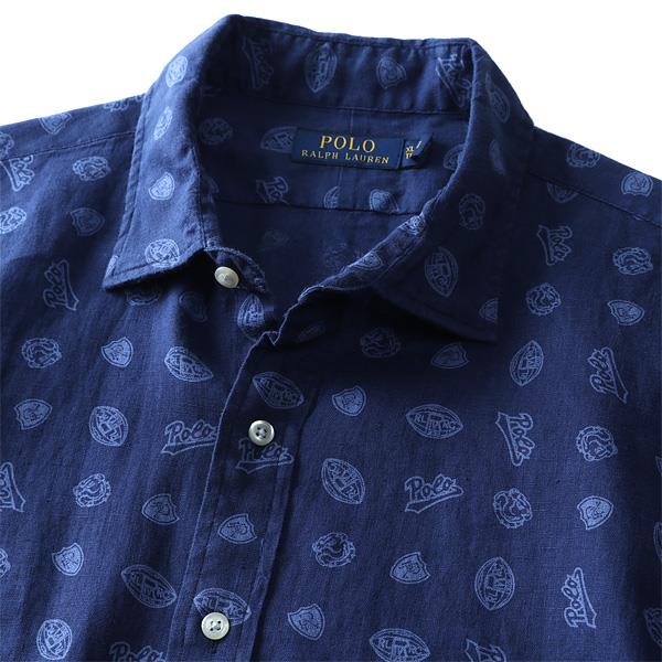 【WEB限定価格】ブランドセール 大きいサイズ メンズ POLO RALPH LAUREN ポロ ラルフローレン 麻100% 総柄 半袖 カジュアル シャツ USA直輸入 710741709