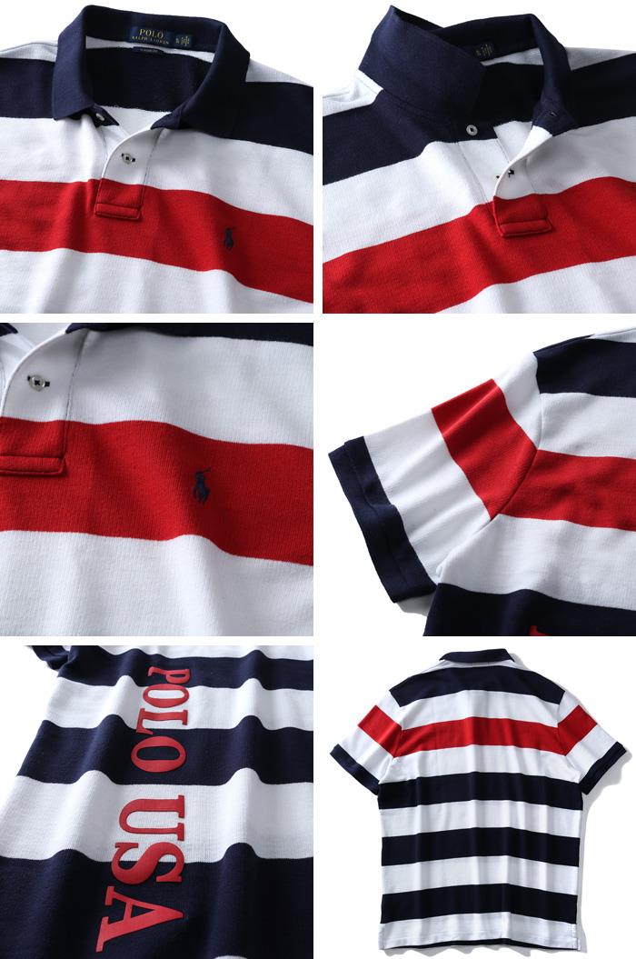 【WEB限定価格】ブランドセール 大きいサイズ メンズ POLO RALPH LAUREN ポロ ラルフローレン ボーダー柄 半袖 ポロシャツ USA直輸入 710743902