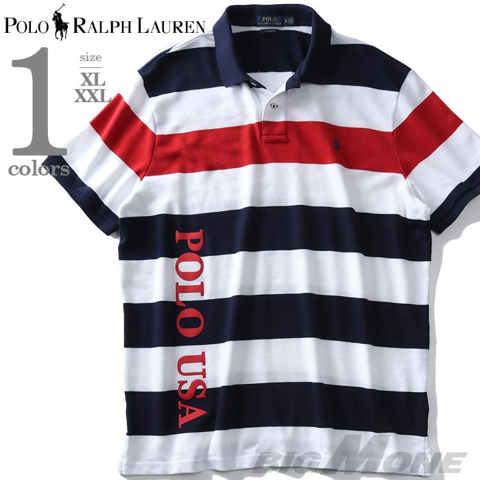 【WEB限定価格】ブランドセール 大きいサイズ メンズ POLO RALPH LAUREN ポロ ラルフローレン ボーダー柄 半袖 ポロシャツ USA直輸入 710743902