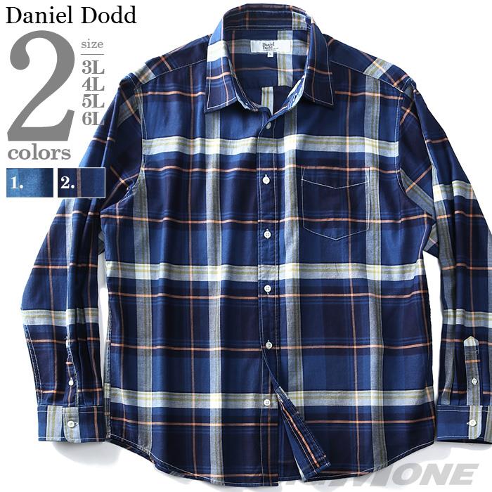 【WEB限定価格】シャツ割 大きいサイズ メンズ DANIEL DODD 長袖 インディゴ チェック レギュラー シャツ 916-190408
