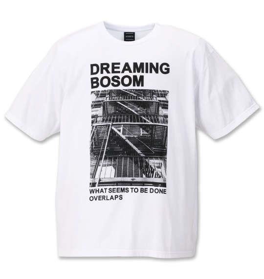 大きいサイズ メンズ BEAUMERE 総柄 フルジップ パーカー + 半袖 Tシャツ バーガンディ × ホワイト 1158-9320-1 3L 4L 5L 6L