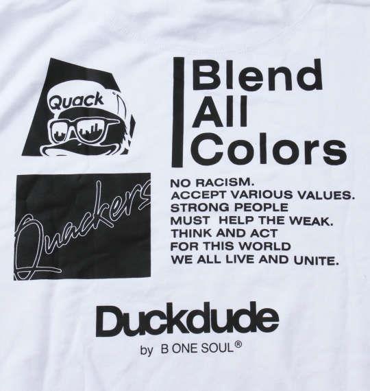 大きいサイズ メンズ b-one-soul DUCK DUDE 箔プリント プルパーカー ホワイト 1158-9391-1 3L 4L 5L 6L