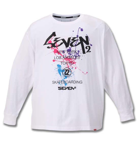 大きいサイズ メンズ SEVEN2 長袖 Tシャツ ホワイト 1168-9320-1 3L 4L 5L 6L