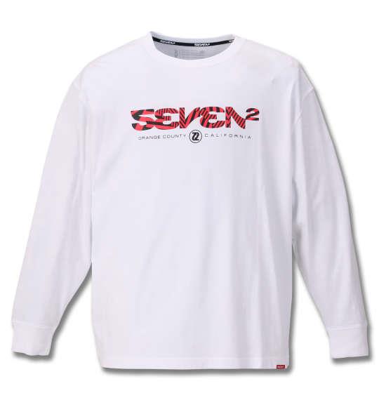 大きいサイズ メンズ SEVEN2 長袖 Tシャツ ホワイト 1168-9321-1 3L 4L 5L 6L