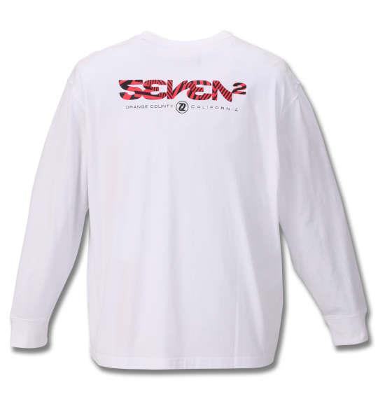 大きいサイズ メンズ SEVEN2 長袖 Tシャツ ホワイト 1168-9321-1 3L 4L 5L 6L