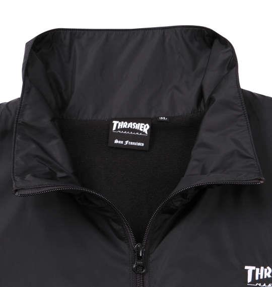 大きいサイズ メンズ THRASHER スタンド フルジップ ジャケット ブラック × ブラック 1173-9326-2 3L 4L 5L 6L 8L