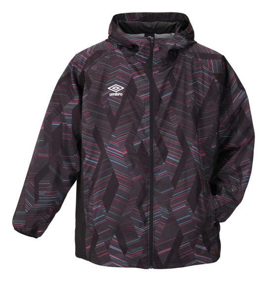 大きいサイズ メンズ UMBRO AL.フーデッド ライン ジャケット ブラック 1176-9350-2 3L 4L 5L 6L