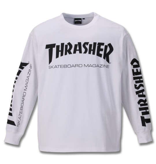 大きいサイズ メンズ THRASHER 長袖 Tシャツ ホワイト 1178-9340-1 3L 4L 5L 6L 8L
