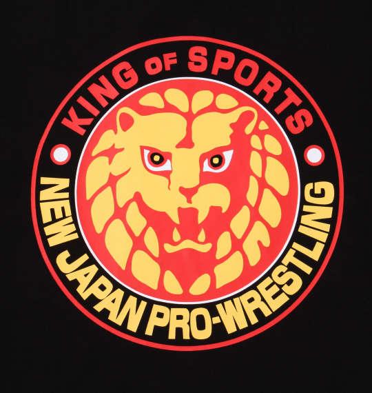 大きいサイズ メンズ 新日本プロレス ライオンマーク 長袖 Tシャツ カラーロゴ ブラック 1178-9622-1 3L 4L 5L 6L 8L