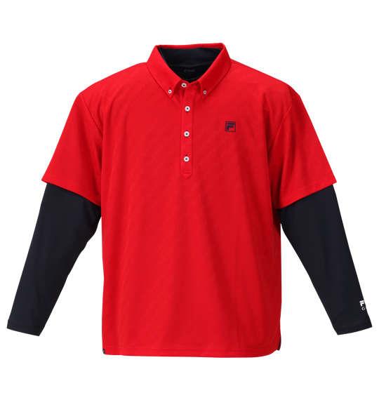 大きいサイズ メンズ FILA GOLF 半袖 シャツ + インナー セット レッド × ネイビー 1178-9335-2 3L 4L 5L 6L