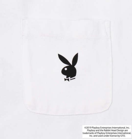 大きいサイズ メンズ PLAYBOY 天竺 プリント 長袖 Tシャツ オフホワイト 1178-9600-1 3L 4L 5L 6L