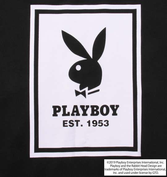 大きいサイズ メンズ PLAYBOY 裏毛 プリント クルーネック スウェット ブラック 1178-9601-2 3L 4L 5L 6L