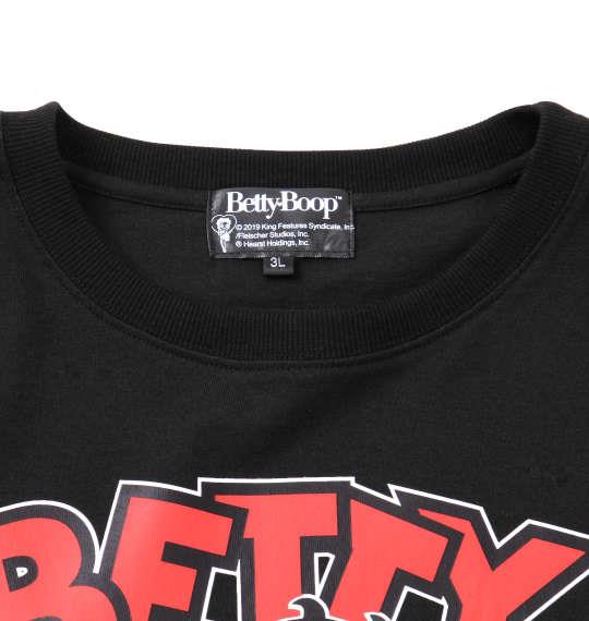 大きいサイズ メンズ BETTY BOOP 天竺 プリント 長袖 Tシャツ ブラック 1178-9650-2 3L 4L 5L 6L